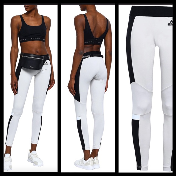 Adidas Bladerunner Workout Tech Leggings Raw White Noir XS Limited Edition - Picture 1 of 8